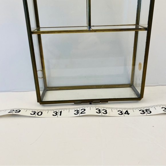 GLASS brass display case jewelry case box locking hinge mini miniature small - Picture 13 of 15